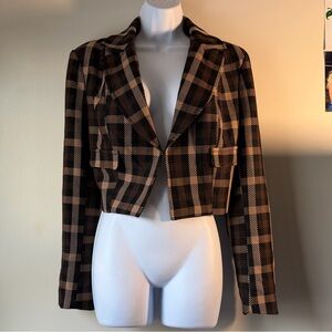 New York and Company Plaid Cropped Blaze
